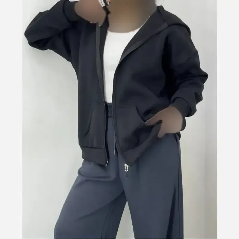 سویشرت بیسیک زنانه دورس اسپان داخل کرکی فری سایز