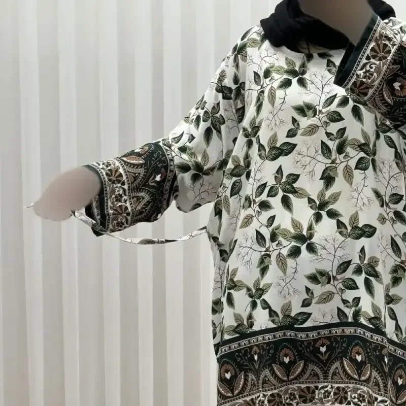 تونیک نخی فری سایز تا 52 حاشیه دار کمربنددار چهارفصل زنانه و دخترانه کد 1455